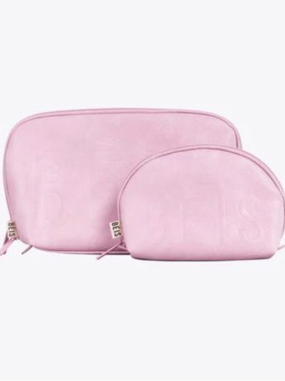 BEIS Light Pink Dual Cosmetic Pouch Set